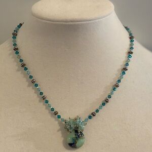 Crystal Necklace with Lampwork pendant